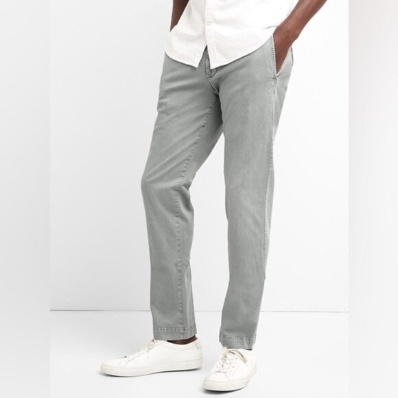 GAP Men's Pants Slim Fit Chinos Casual Vintage Washed Light Gray Size 32 - Picture 2 of 13